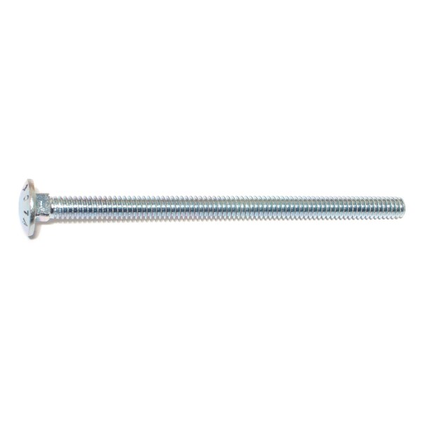 Carriage Bolt, Square Neck, 20 (Coarse), 4 in L, Steel, Zinc Plated, 100 PK